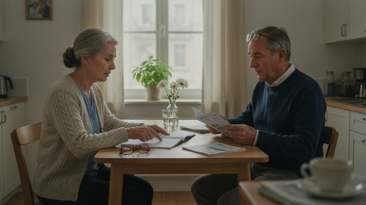 Senior comparant les garanties d'une complémentaire santé
